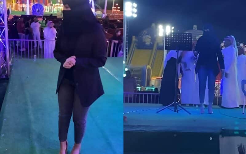 ضجة وجدل  بمواقع التواصل بعد نشر سعودية فيديو وهي  تغني بالنقاب في حفل عام  بدون خجل!! شاهد 